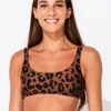 Leopard Print Luxurious Bralette Top - Top Sporty Copper Leopard